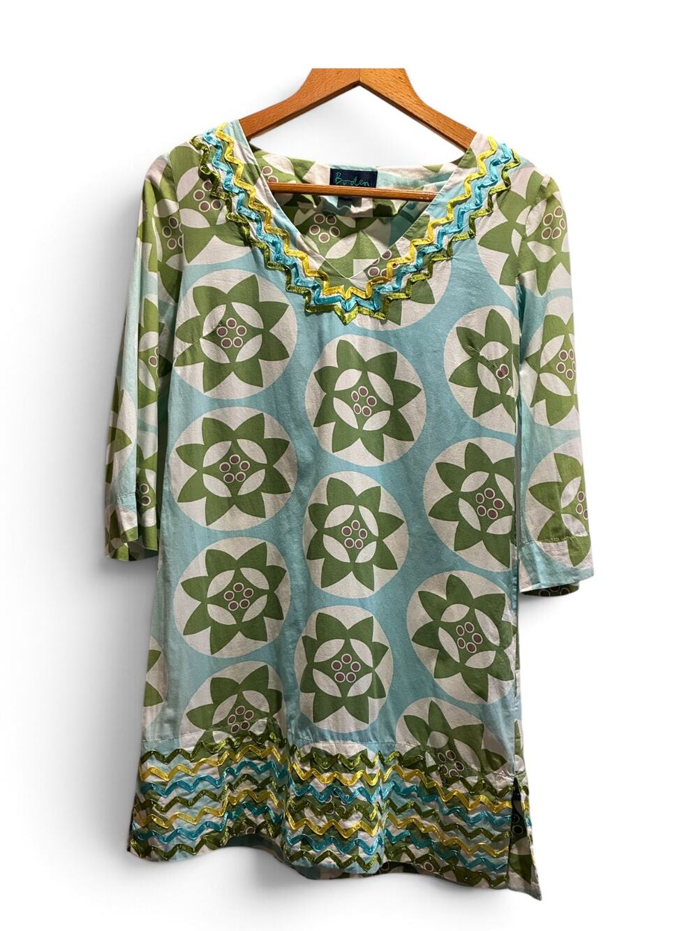 Boden Ibiza Kaftan Tunic Dress 100% Cotton